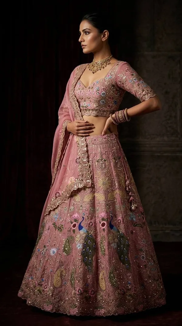 Pink_Sequins_Faux_Georgette_Embroidered_Lehenga_Set