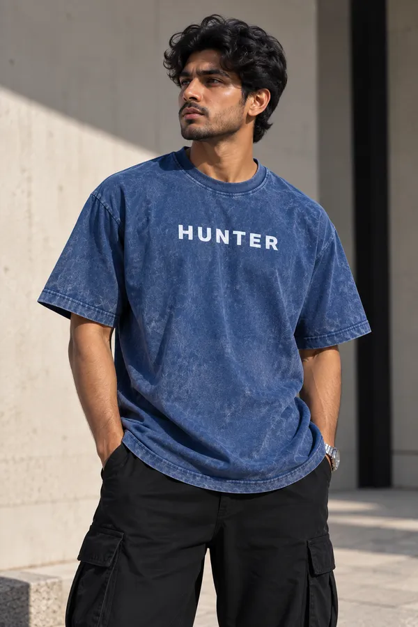 Blue_Cotton_Acid_Wash_Drop_Shoulder_Graphic_T_Shirt_For_Men