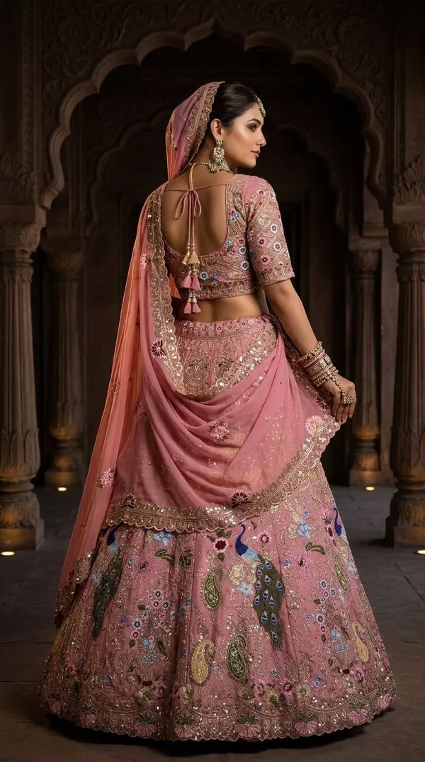 Pink_Sequins_Faux_Georgette_Embroidered_Lehenga_Set