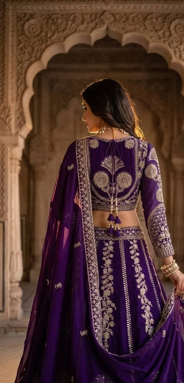 Royal_Purple_Georgette_Thread_And_Sequence_Embroidered_Lehenga_Choli