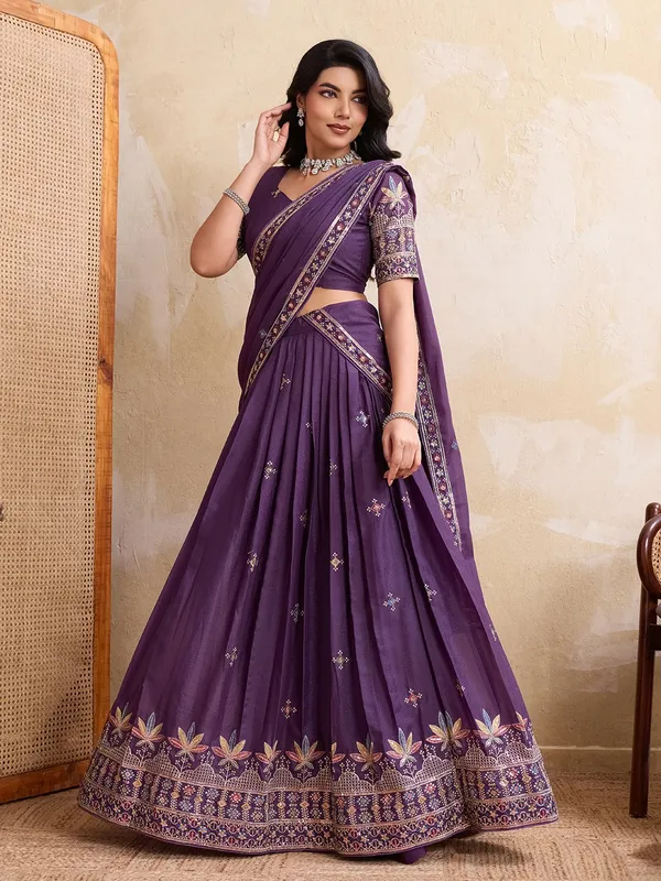 Elegant_Purple_Georgette_Embroidered_Lehenga_Choli_Set_With_Matching_Blouse_And_A_Decorative_Dupatta