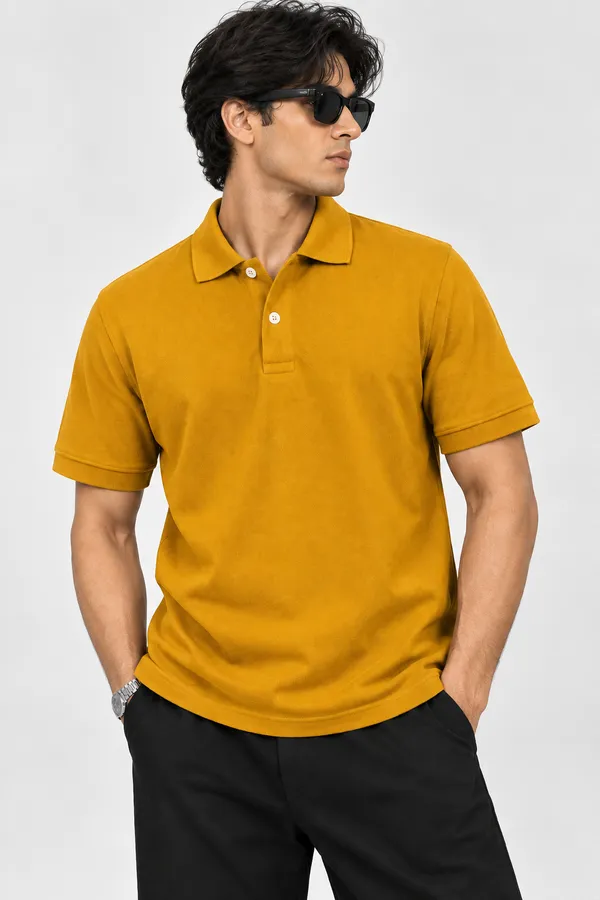 Mustard_Dry_Fit_Polo_T_Shirt_For_Men