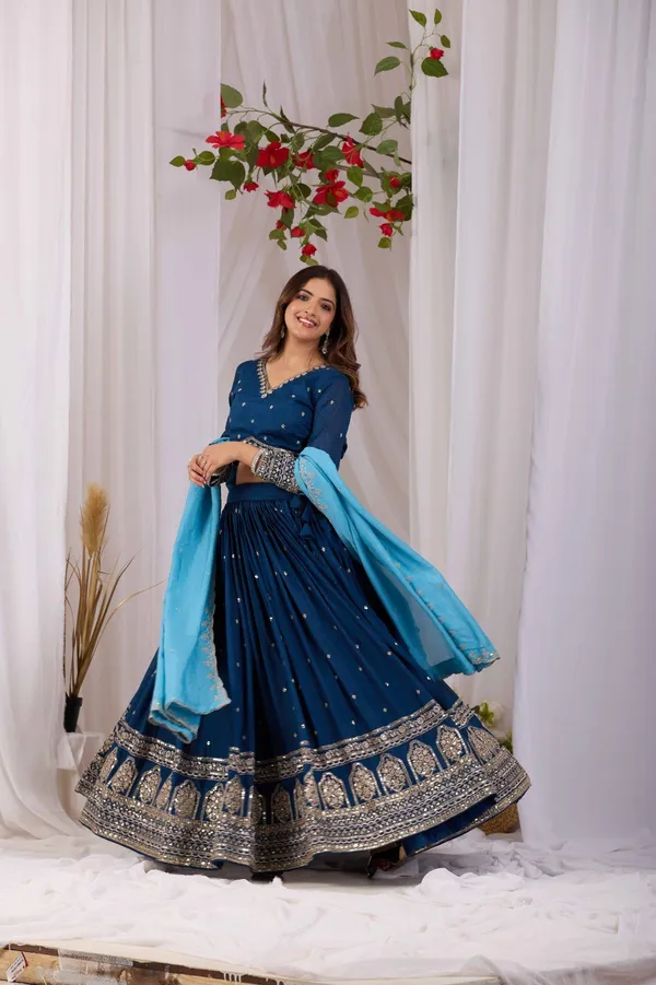 Navy_Blue_Embroidered_Lehenga_Choli_Set_For_Women