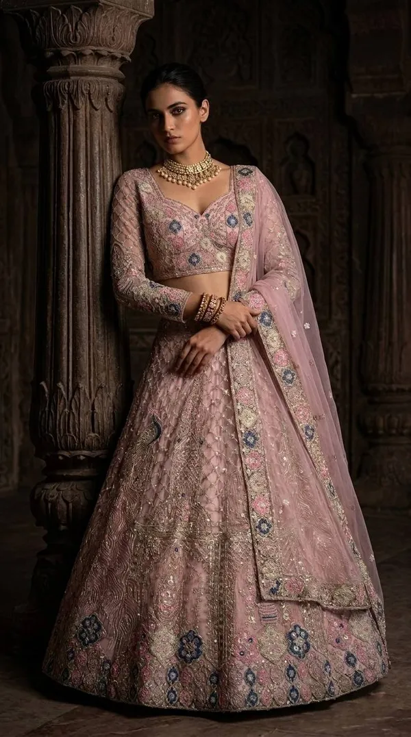 Premium_White_Color_Soft_Net_Embroidered_Lehenga_Choli