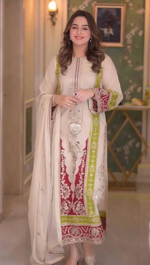 Cream_Roman_Silk_Embroidery_Kurti_Set