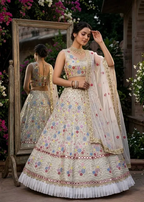 Beige_Embellished_Flared_Lehenga_Choli_For_Women
