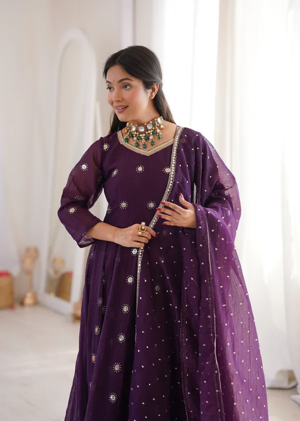 Purple_Flared_Anarkali_Kurta_Set_With_Matching_Trousers_And_A_Dupatta