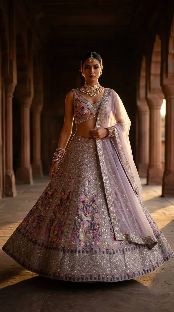 Engagement_Special_Tabby_Silk_Pearl_Embroidery_Sequence_Work_Lehenga_Choli