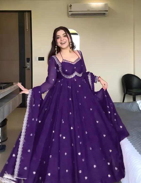 Purple_Ritual_Georgette_Base_Anarkali_Set_Of_3