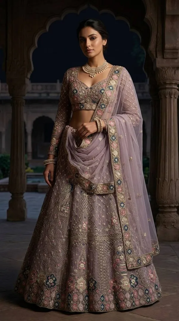 Premium_White_Color_Soft_Net_Embroidered_Lehenga_Choli