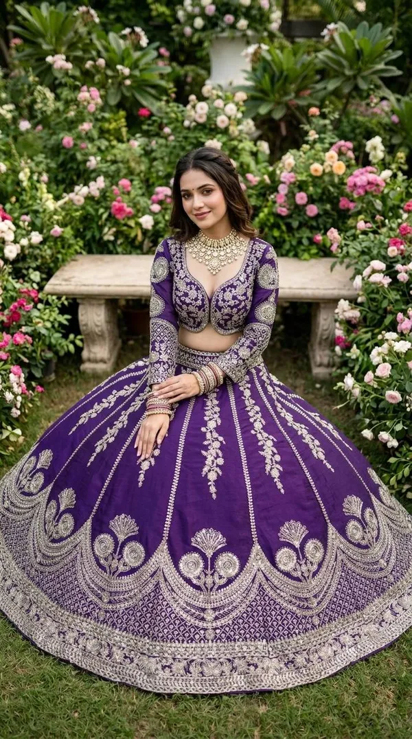 Royal_Purple_Georgette_Thread_And_Sequence_Embroidered_Lehenga_Choli