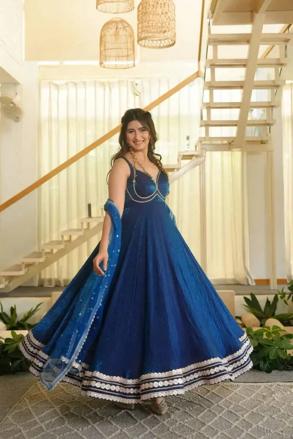 Blue_Fendi_Silk_Fancy_Lace_Work_Gown