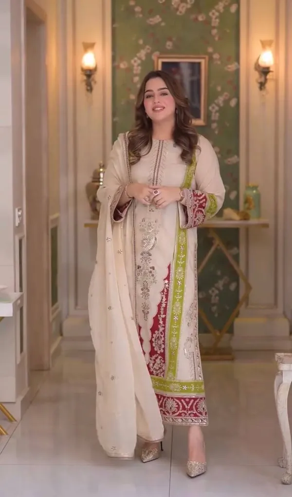 Cream_Roman_Silk_Embroidery_Kurti_Set