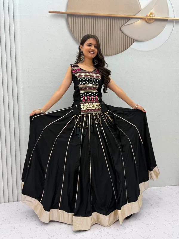 Black_Pure_Cotton_Mirror_Hand_Work_And_Ribbon_Work_Navratri_Chaniya_Choli_Set