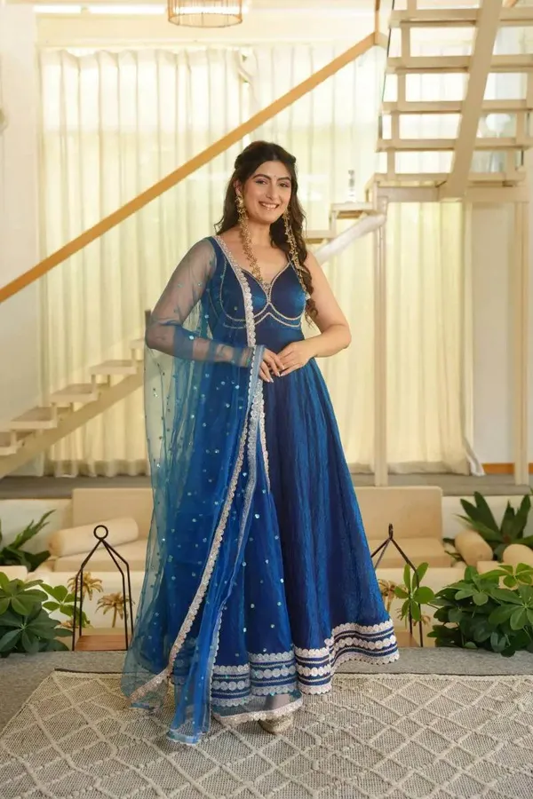 Blue_Fendi_Silk_Fancy_Lace_Work_Gown