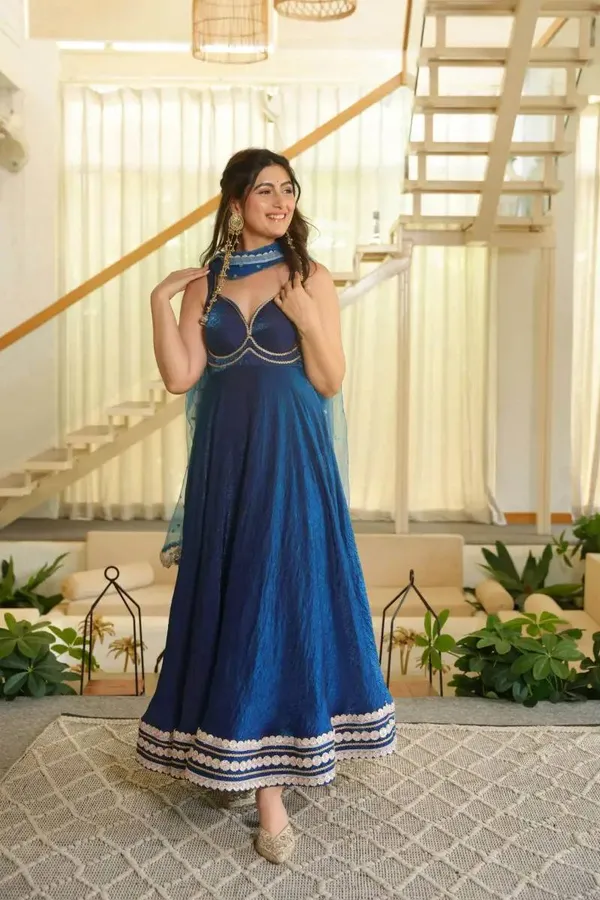 Blue_Fendi_Silk_Fancy_Lace_Work_Gown