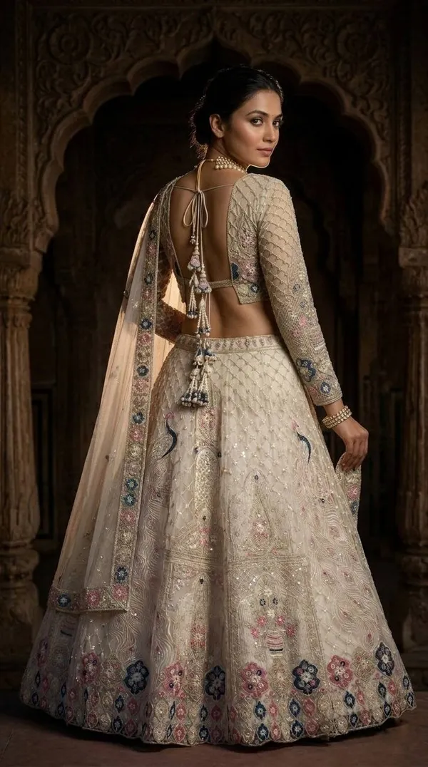 Premium_White_Color_Soft_Net_Embroidered_Lehenga_Choli