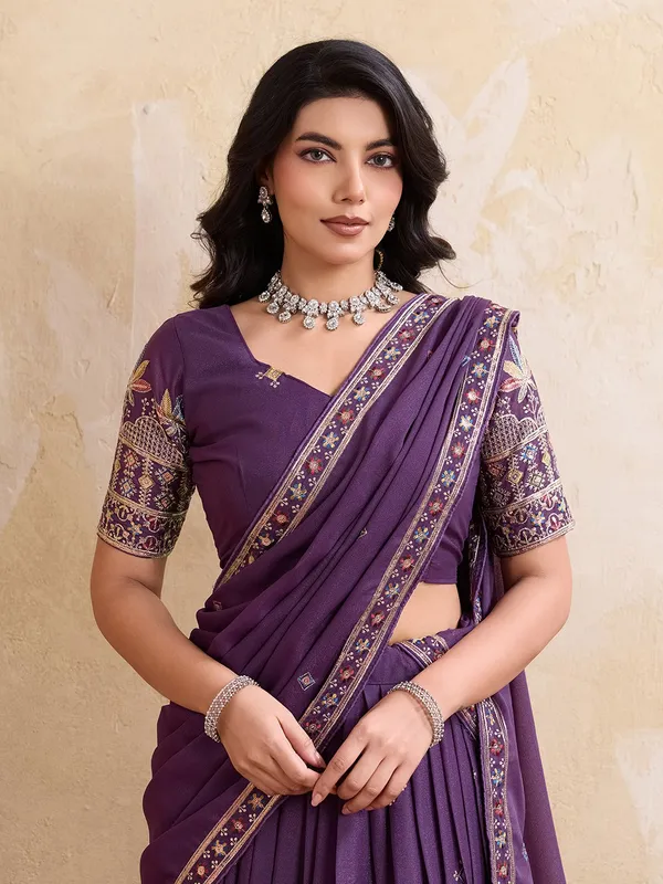 Elegant_Purple_Georgette_Embroidered_Lehenga_Choli_Set_With_Matching_Blouse_And_A_Decorative_Dupatta