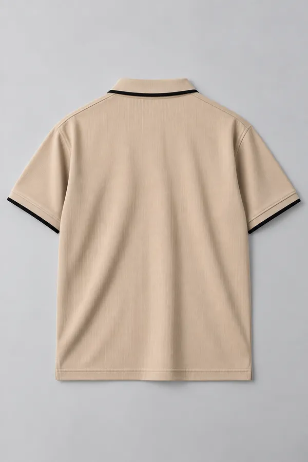 Beige_Jacquard_Contrast_Trim_Polo_T_Shirt_For_Men
