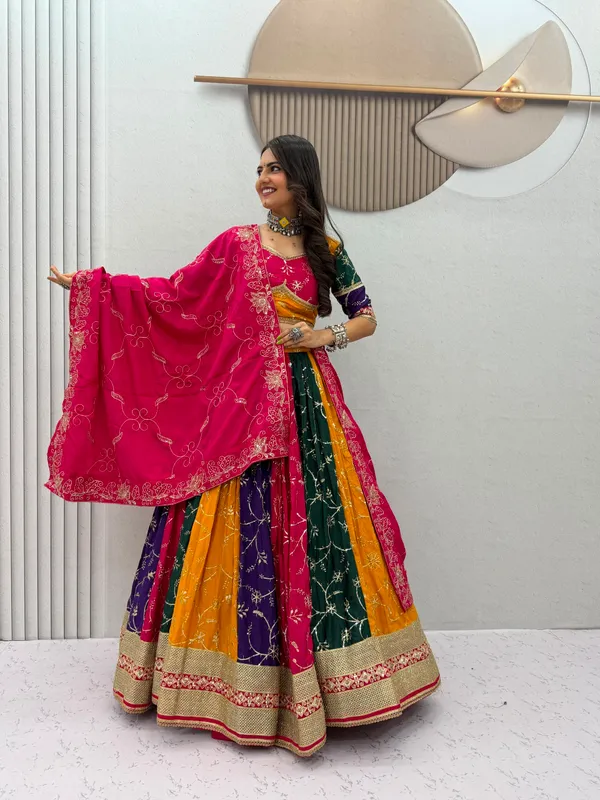 Multicolor_Embroidered_Sequin_Silk_Navratri_Lehenga_Choli