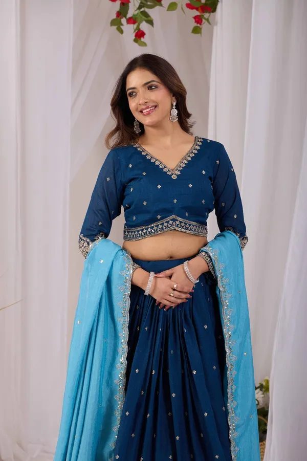 Navy_Blue_Embroidered_Lehenga_Choli_Set_For_Women
