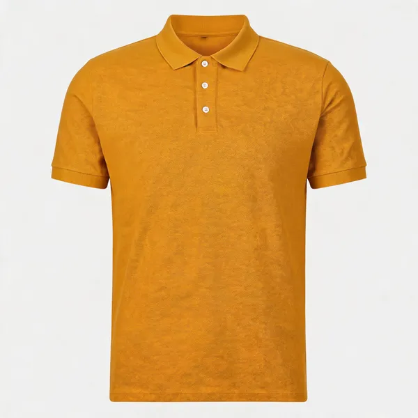 Mustard_Knit_Regular_Fit_Polo_T_Shirt_For_Men