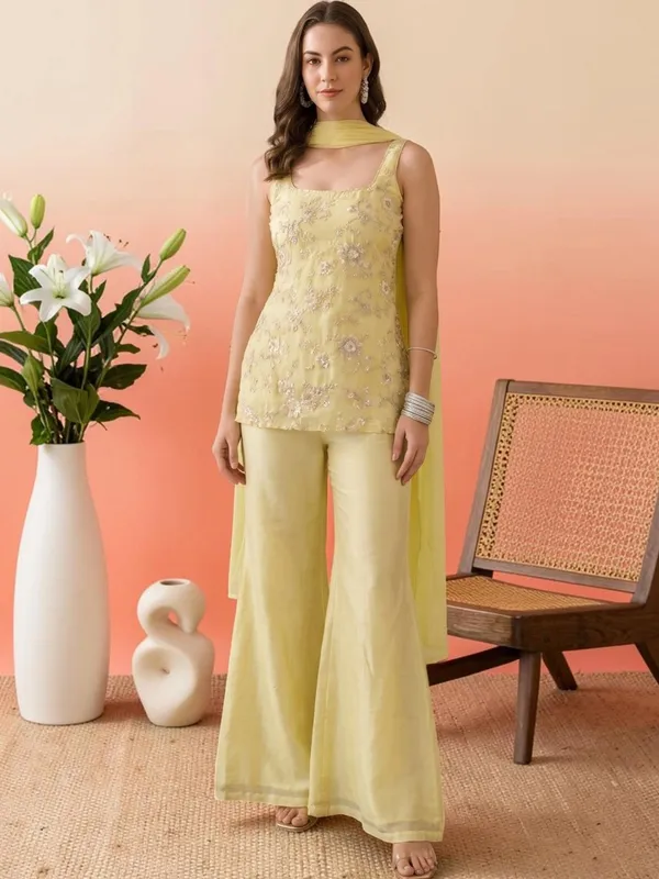 Lemon_Embroidered_Georgette_Kurta_Pant_Set_With_Dupatta_Stitched