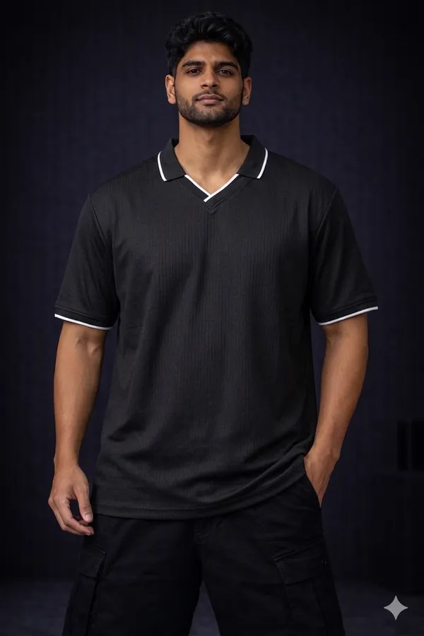 Black_Textured_Polo_T-Shirt_for_Men