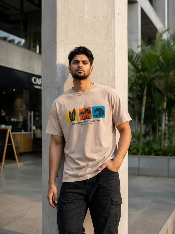 Beige_Casual_Fit_Graphic_T-Shirt_for_Men