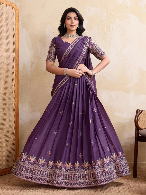 Elegant_Purple_Georgette_Embroidered_Lehenga_Choli_Set_With_Matching_Blouse_And_A_Decorative_Dupatta