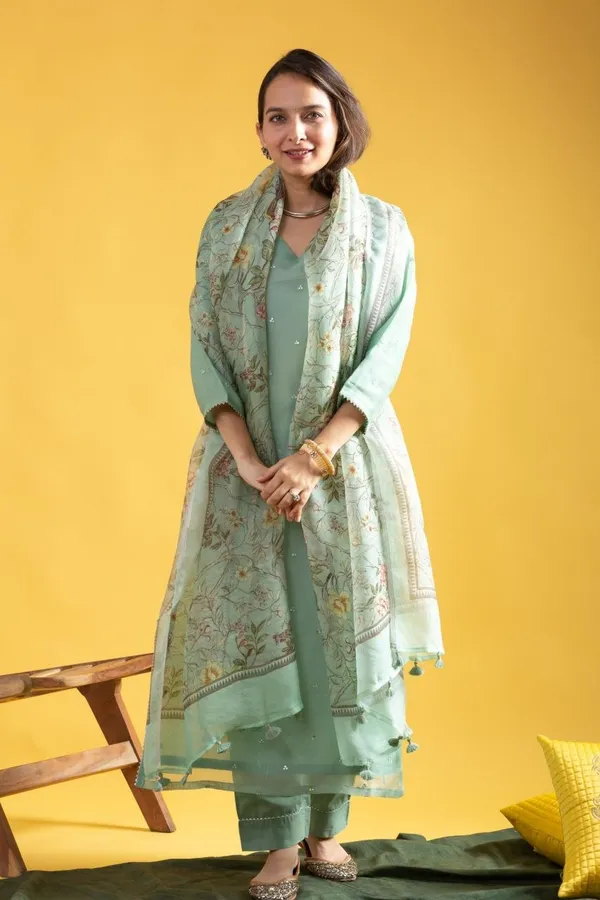 Chanderi_Salwar_Suit_With_Embroidered_And_Print_Work