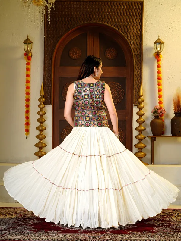 Off-White_Kora_Cotton_Real_Mirror_Handwork_Tiered_Lehenga_Choli_Set_with_Embroidered_Jacket
