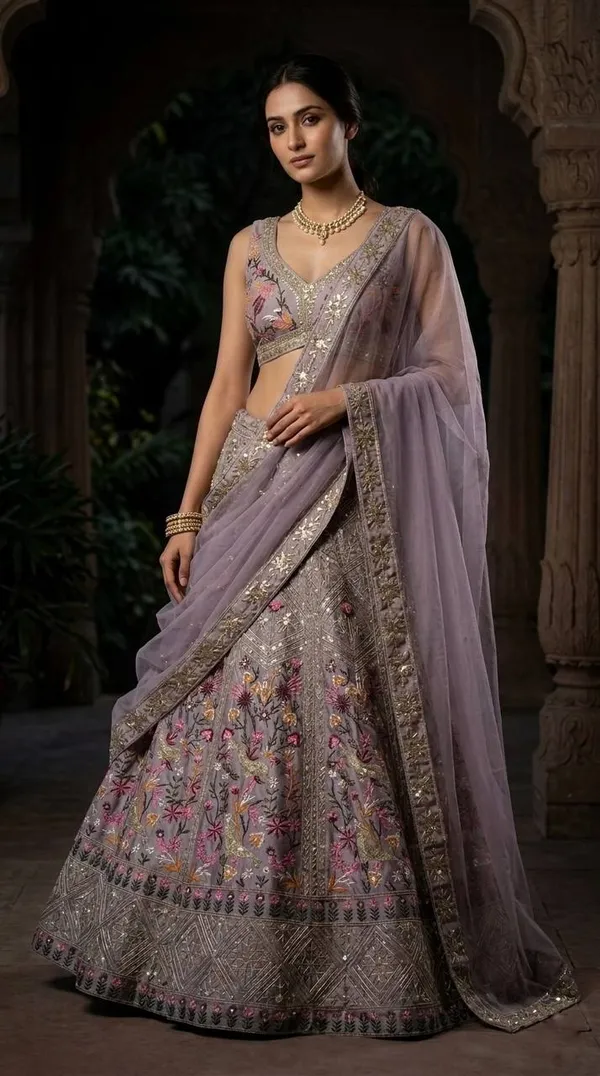 Engagement_Special_Tabby_Silk_Pearl_Embroidery_Sequence_Work_Lehenga_Choli