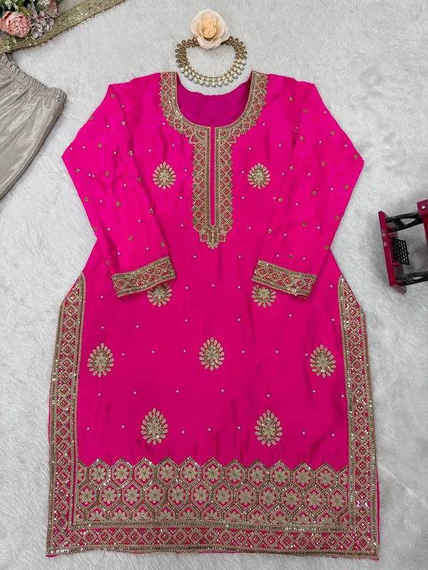 Pink_Embroidered_Sharara_Set_Featuring_Intricate_Zari_Thread_Work_And_A_Matching_Dupatta