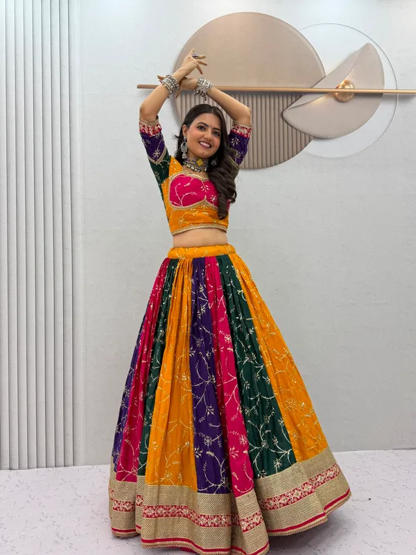 Multicolor_Embroidered_Sequin_Silk_Navratri_Lehenga_Choli