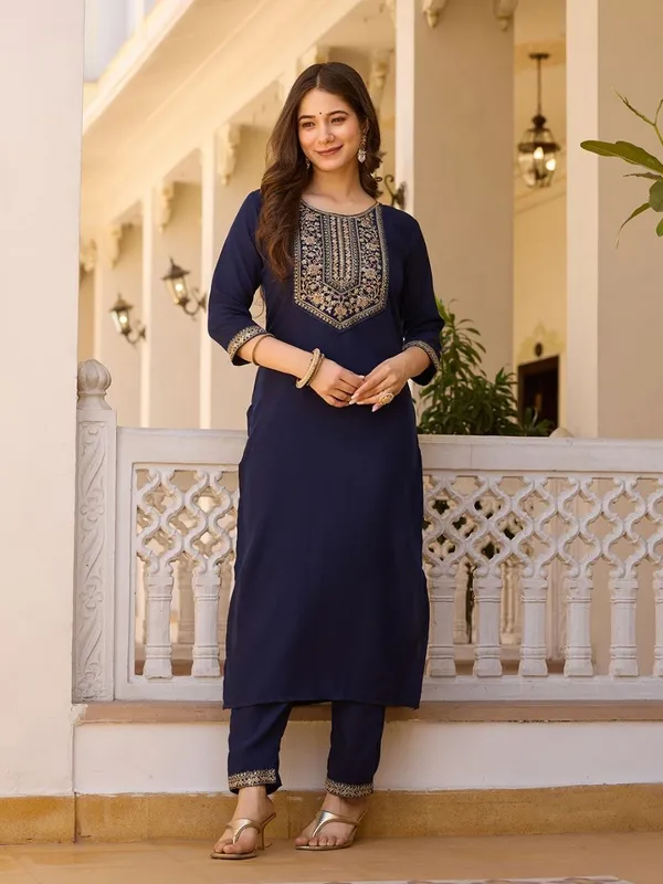 Black_Rayon_Embroidered_Readymade_Suit_For_Party