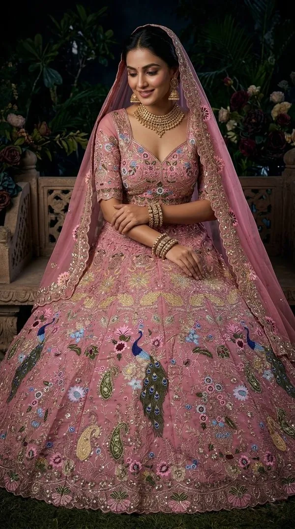 Pink_Sequins_Faux_Georgette_Embroidered_Lehenga_Set