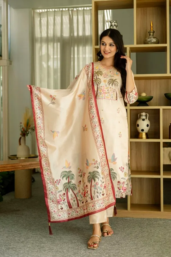 Graceful_Viscose_Assam_Silk_Kurta_Set_With_Embroidered_Beads_Work
