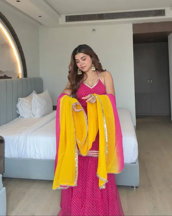 Women_Anarkali_Suit_Set_With_Dupatta,_Fendi_Silk_Kurta_Pant_Set