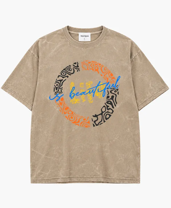 Beige_Cotton_Acid_Wash_Drop_Shoulder_Graphic_T_Shirt_For_Men