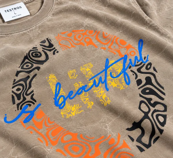 Beige_Cotton_Acid_Wash_Drop_Shoulder_Graphic_T_Shirt_For_Men