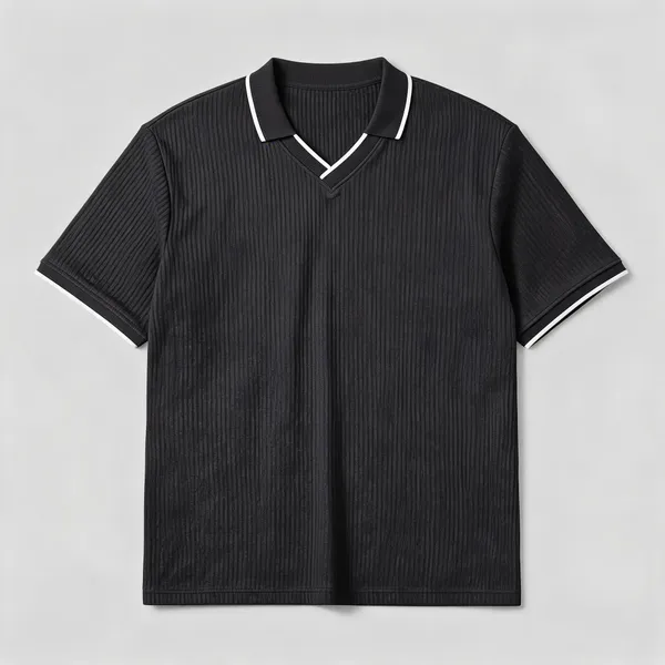 Black_Jacquard_Regular_Fit_Polo_T_Shirt_For_Men
