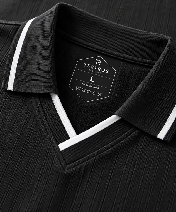 Black_Jacquard_Drop_Fit_Polo_T_Shirt_For_Men