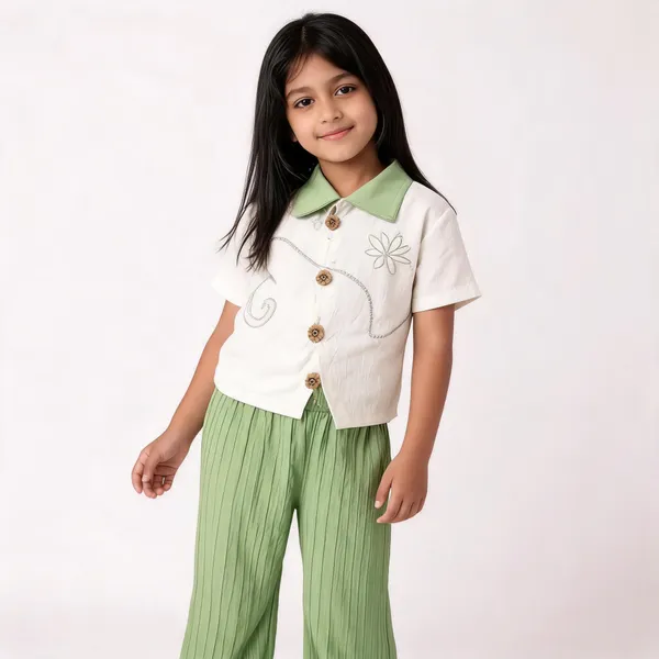 Green_White_Chanderi_Embroidered_Ethnic_Kurta_Set_For_Baby