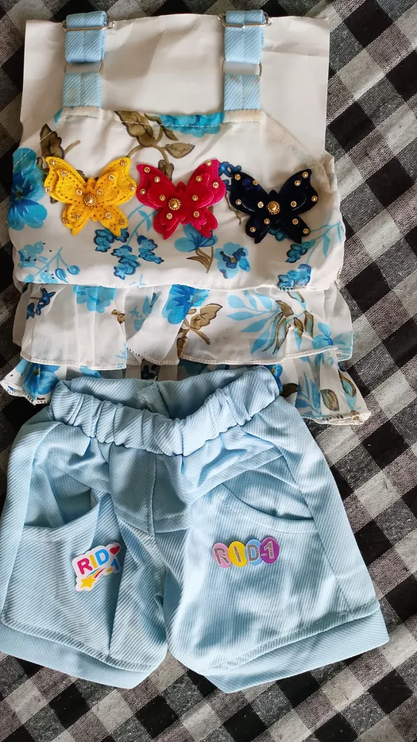 Blue_Chiffon_Floral_Print_Two_Piece_Outfit_For_Baby_Girls