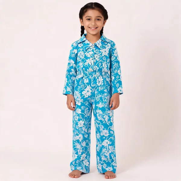 Blue_Cotton_Floral_Print_Full_Sleeve_Jumpsuit_For_Girls