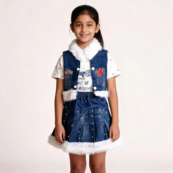 White_Blue_Denim_Cotton_Flared_Dress_For_Baby