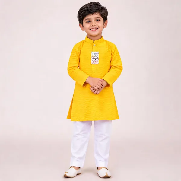 Yellow_Cotton_Regular_Fit_Kurta_Pajama_Set_For_Boys