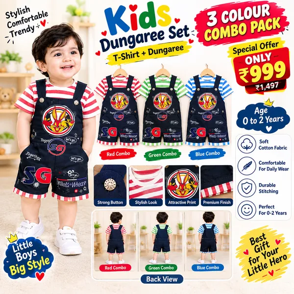 Multicolor_Denim_Striped_Dungaree_Set_For_Boys