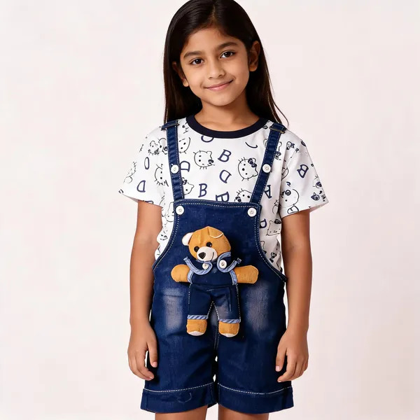 White_Blue_Cotton_Denim_Printed_Shirt_And_Dungaree_Set_For_Baby